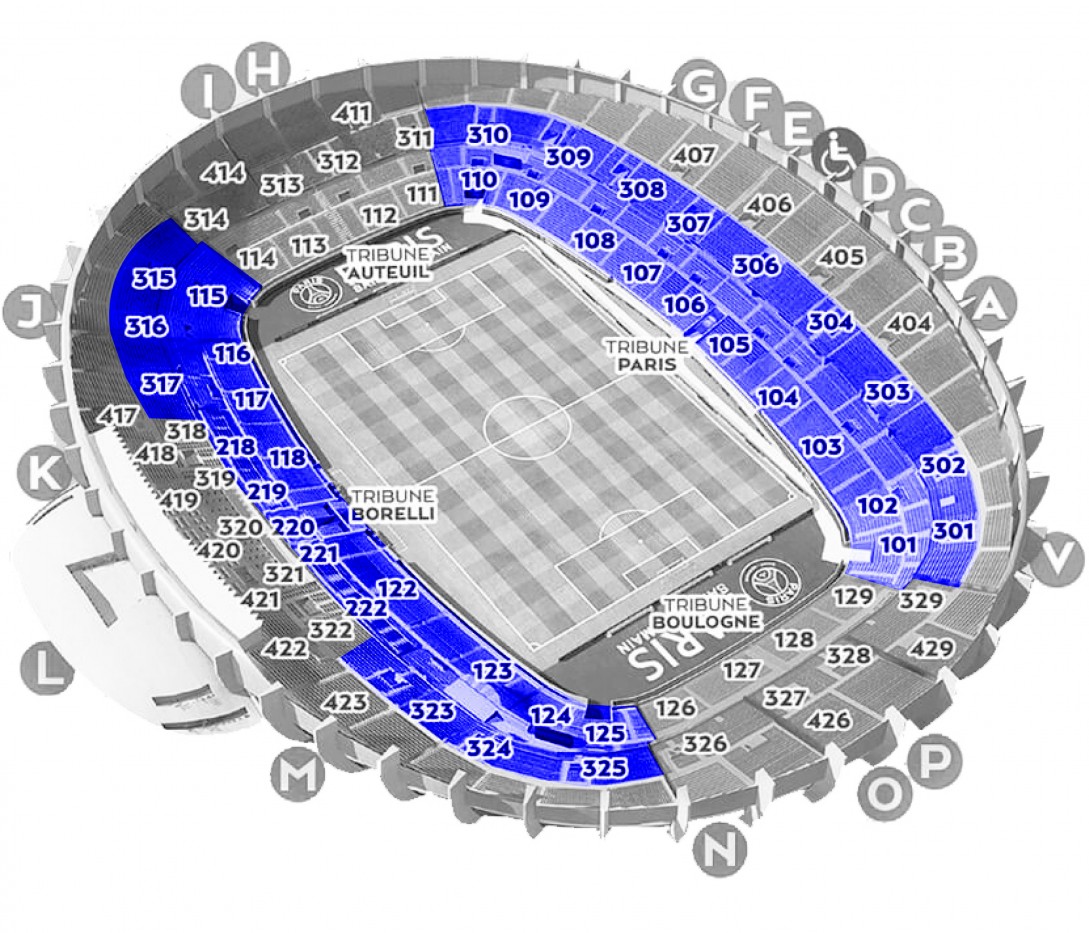 ‘Paris Saint Germain – Lorient’ – Longside Middle and Lower